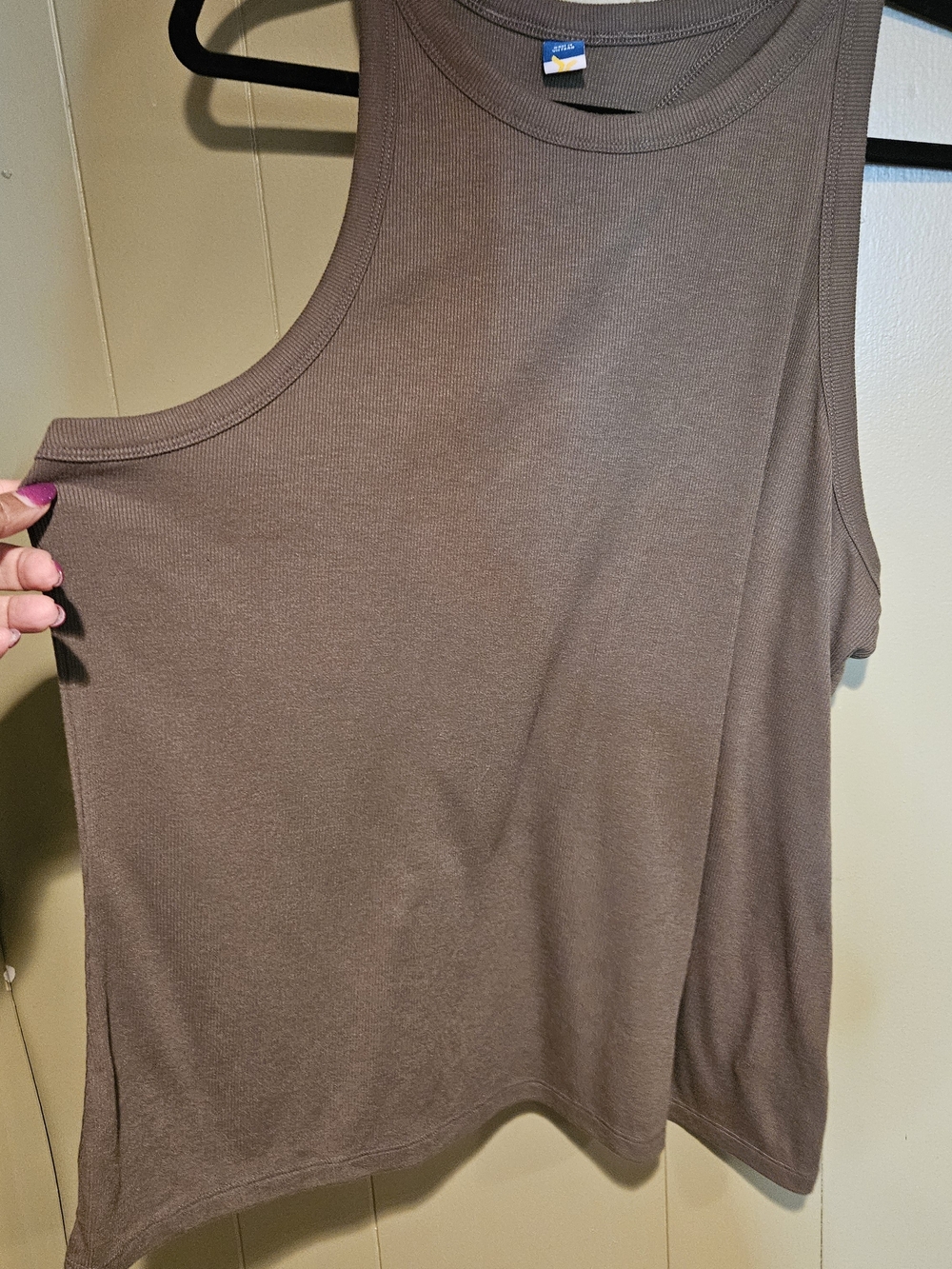 Ulrealite Olive Green Ribbed Racerback Tank Top